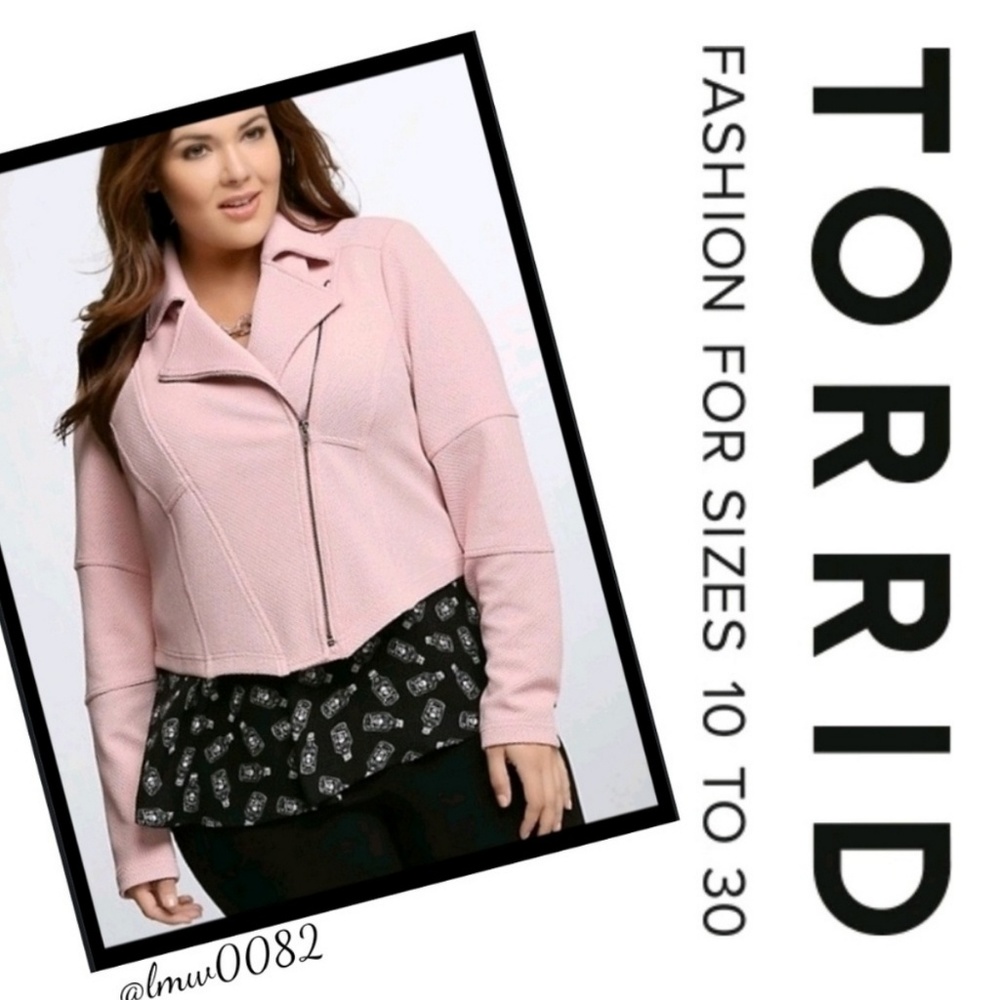 Sold Lightweight Blush Pink Moto Jacket Torrid 2 - Picture 6 of 6